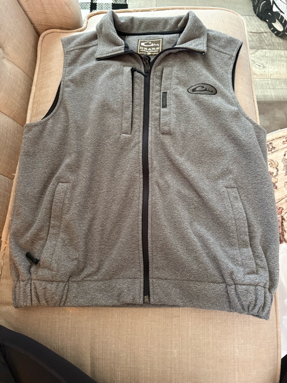 Drake Gray Fleece Jacket with Logo Patch